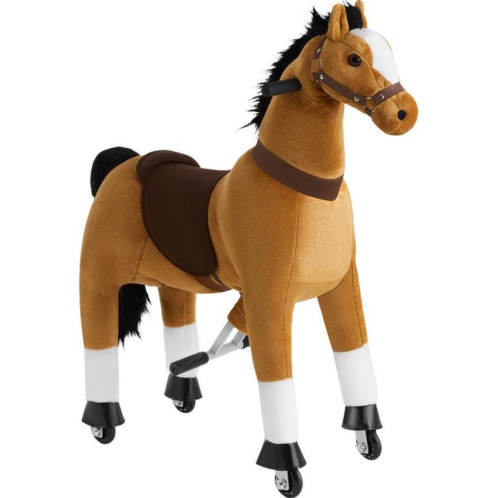 tectake Hobbelpaard op wielen, pluche, realistisch ontwerp -, Enfants & Bébés, Jouets | Jouets en bois, Envoi