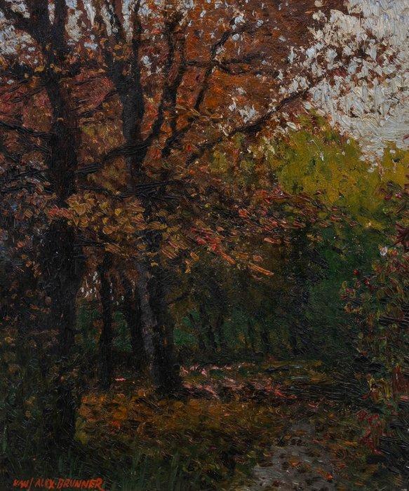 Hans Alexander Brunner (1895-1968) - Autumn Shadows in the, Antiek en Kunst, Kunst | Schilderijen | Klassiek