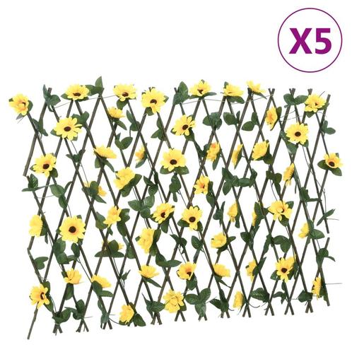 vidaXL Kunstplant klimop op latwerk 5 st uittrekbaar 180x60, Tuin en Terras, Tuinhekken en Hekwerk, Nieuw, Verzenden
