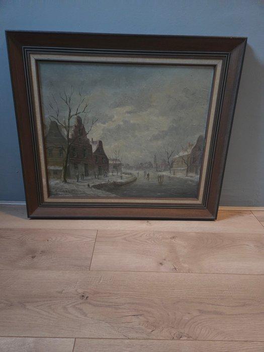 Kees van Ameijden (1907-1992) - Winterlandschap aan de, Antiquités & Art, Art | Peinture | Classique
