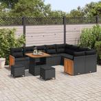vidaXL Tuinbank Set met kussen 12 pcs Zwart 80 x 80 x 71 cm, Tuin en Terras, Verzenden, Nieuw