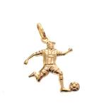 18 Krt. Gouden hanger van een voetballer (sport), Overige merken, Goud, Gebruikt, Ophalen of Verzenden