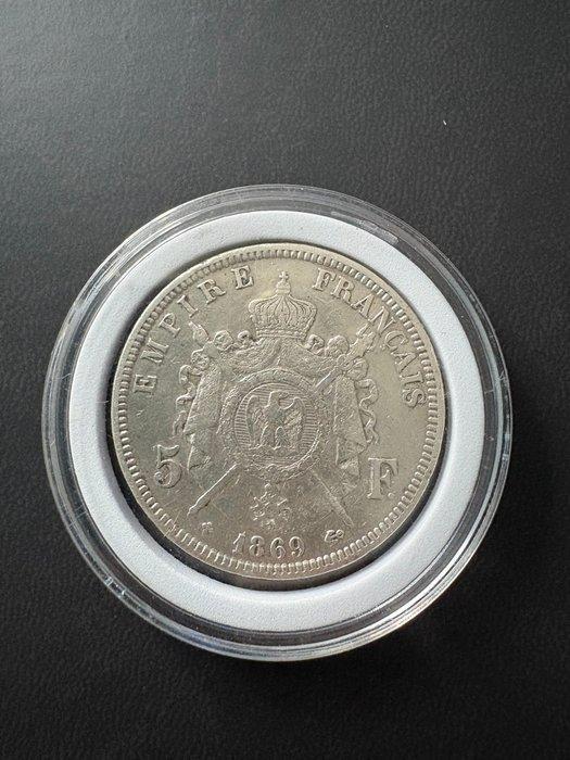 Frankrijk. 5 Francs 1847-A et 1869-BB (lot de 2 monnaies), Postzegels en Munten, Munten | Europa | Niet-Euromunten