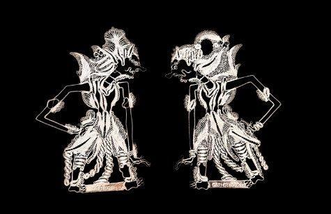 2 wayang kulit figuren in filigrain zilver - Java -, Antiek en Kunst, Kunst | Niet-Westerse kunst
