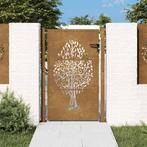 vidaXL Poort 105x130 cm boomontwerp cortenstaal, Tuin en Terras, Tuinpoorten, Verzenden, Nieuw