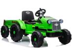 Elektrisch bestuurbare tractor met aanhanger - groen