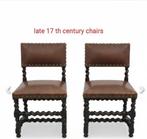 Bijzetstoel (2) - Eik, Leder, Antiek en Kunst