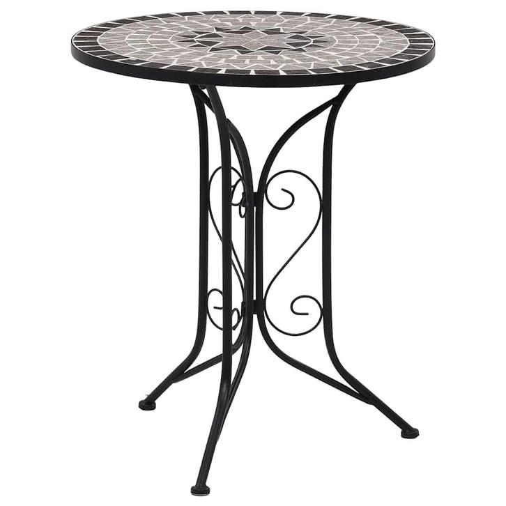 vidaXL Bistrotafel mozaïek 60 cm keramiek grijs, Tuin en Terras, Tuintafels, Nieuw, Verzenden