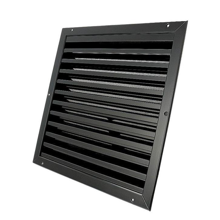 Buitenmuurrooster aluminium (LxH) 400x400mm - zwart, Doe-het-zelf en Bouw, Ventilatie en Afzuiging, Nieuw, Verzenden