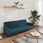 vidaXL Slaapbank 2-zits fluweel blauw, Verzenden, Nieuw
