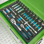 Datona Gereedschapskist drie lades - 3 lades gevuld - groen, Doe-het-zelf en Bouw, Gereedschapskisten, Ophalen of Verzenden, Nieuw