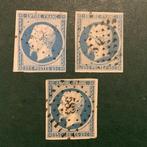 France 1853 - Napoléon Empire de 25 centimes en trois, Postzegels en Munten, Gestempeld
