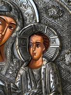 Icoon - Moeder Gods - .950 zilver - Panagia Giatrissa - XL -, Antiek en Kunst