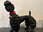 sculptuur, Grote zwarte Art Deco poedel. - 25 cm - Gips,