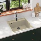 vidaXL Gootsteen met overloopgat graniet beige, Huis en Inrichting, Keuken | Keukenelementen, Verzenden, Nieuw