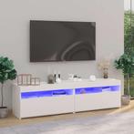 vidaXL Tv-meubelen 2 st met LED-verlichting 75x35x40 cm wit, Huis en Inrichting, Verzenden, Nieuw