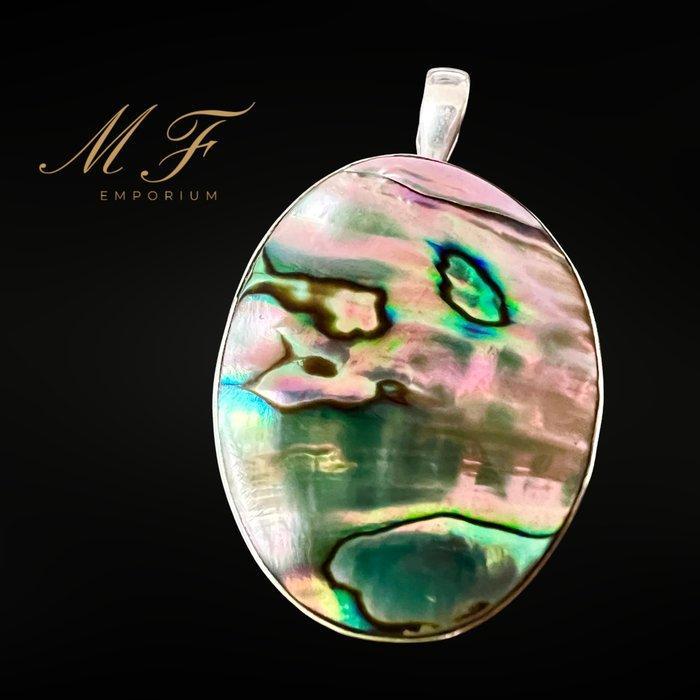 Abalone hanger - gezet in sterling zilver 925 925 zilver -, Verzamelen, Mineralen en Fossielen