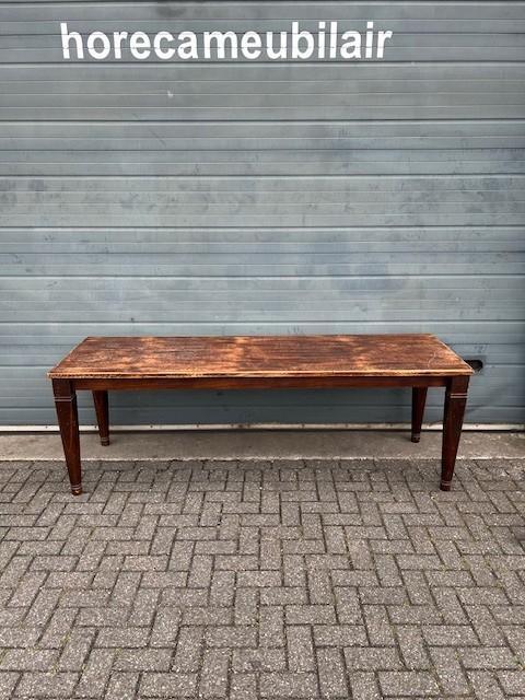 Vintage Stamtafel -  T1491 (220x70)- Vintage/Café, Huis en Inrichting, Tafels | Eettafels, Ophalen