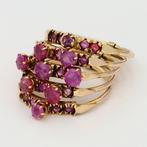 Ring - 14 karaat Geel goud - Robijn, Handtassen en Accessoires, Ringen, Nieuw