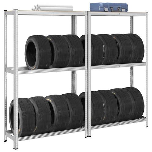 vidaXL 2-laags bandenrekken 2st 110x40x180cm staal&bewerkt, Huis en Inrichting, Kasten | Stellingkasten, Nieuw, Verzenden
