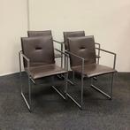 Complete set van 4 stuks ARCO frame eetkamerstoelen, leder, Maison & Meubles