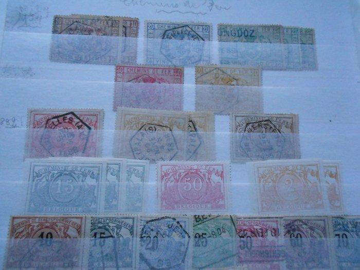 België - Spoorweg- en telegraafcollectie op albumbladen, Timbres & Monnaies, Timbres | Europe | Belgique