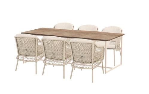 4 Seasons Outdoor Puccini tuinset met Quatro tafel latte met, Tuin en Terras, Tuinsets en Loungesets