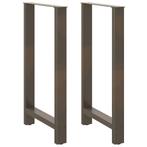 vidaXL Salontafelpoten 2 st 60x(100-101) cm staal naturel, Huis en Inrichting, Tafelonderdelen, Verzenden, Nieuw