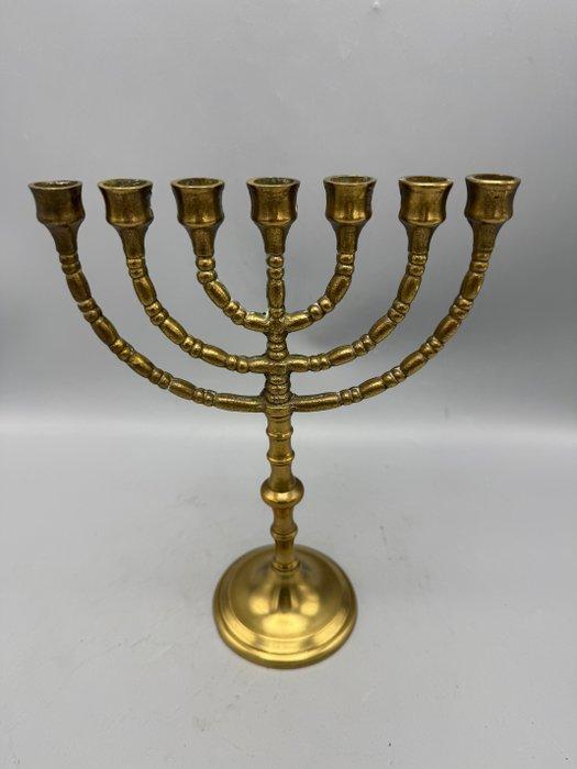 Joodse kandelaar – Menora - Kandelaar - Messing, Antiek en Kunst, Antiek | Boeken en Manuscripten