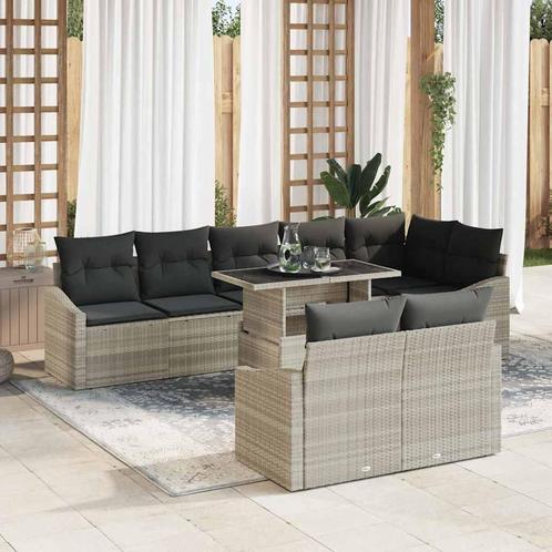 vidaXL Tuinbank Set 9 pcs Lichtgrijs en Donkergrijs 100 x 55, Tuin en Terras, Tuinsets en Loungesets, Nieuw, Verzenden