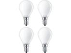 Veiling - 4x Philips LED Kogellamp E14 4.3W 470lm 2700K, Huis en Inrichting, Lampen | Overige, Nieuw