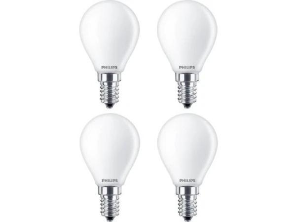 Veiling - 4x Philips LED Kogellamp E14 4.3W 470lm 2700K, Huis en Inrichting, Lampen | Overige