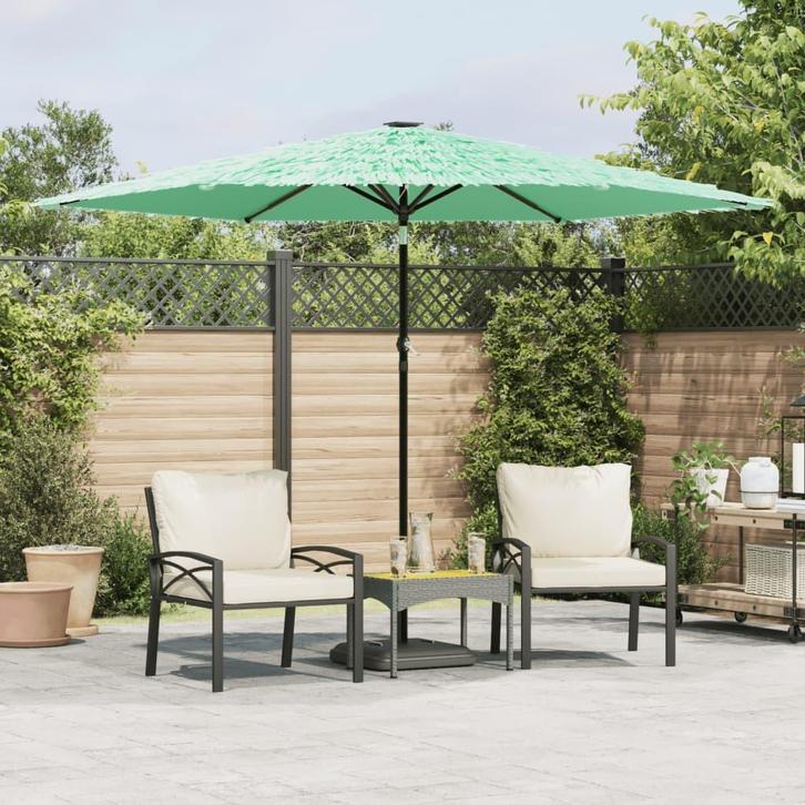 vidaXL Parasol met stalen paal 288x288x225 cm groen, Jardin & Terrasse, Parasols, Envoi