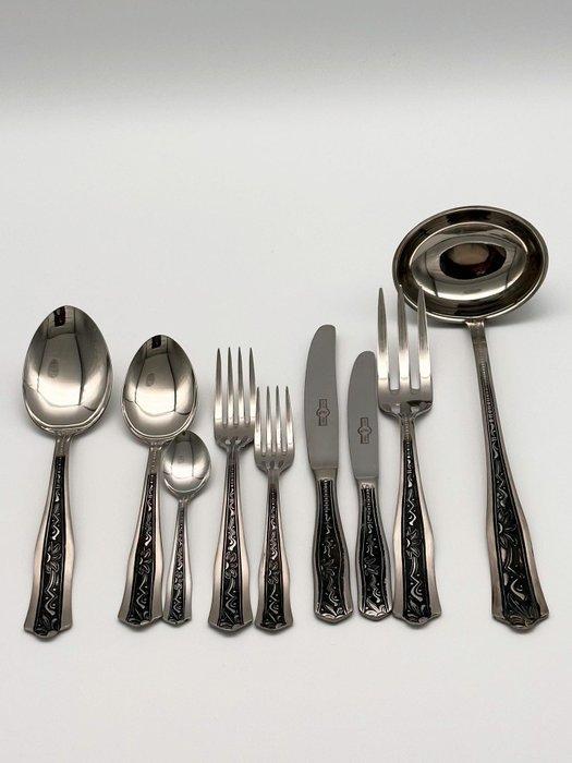 INOX PRAN - Bestekset voor 12 personen (75) - Staal, Antiek en Kunst, Antiek | Meubels | Tafels