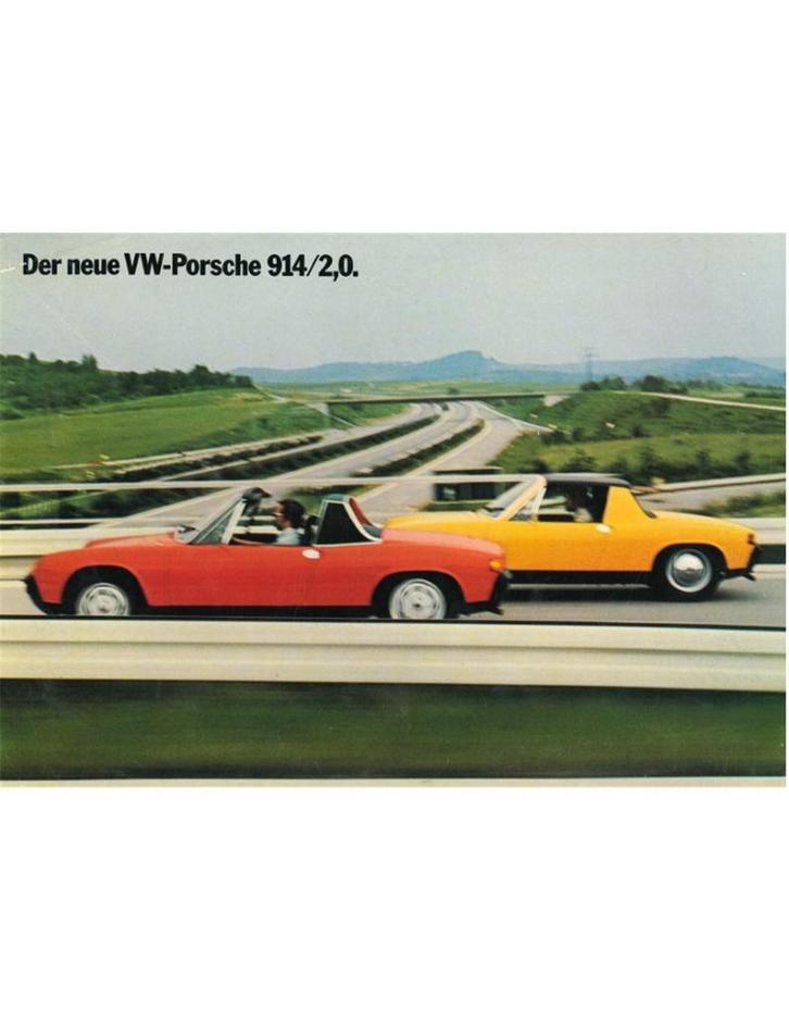 1969 PORSCHE 914 BROCHURE DUITS, Boeken, Auto's | Folders en Tijdschriften, Ophalen of Verzenden