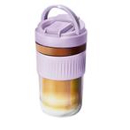 Paars Smoothie Beker Met Deksel - Beker to Go - Fles Glas 55, Verzenden, Nieuw