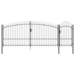 vidaXL Tuindeur met Speer Top Grijs 175x500 cm Staal, Tuin en Terras, Tuinpoorten, Verzenden, Nieuw