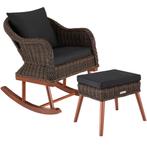 Wicker schommelstoel Rovigo met voetenbank Vibo - bruin, Maison & Meubles, Chaises, Verzenden