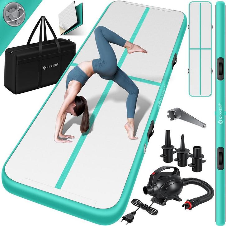 Airtrack - Turnmat - Gymnastiekmat - 4M - Mintgroen - KESSER, Sport en Fitness, Fitnessmaterialen, Nieuw, Verzenden