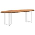 vidaXL Eettafel 240x100x74 cm ovaal massief eikenhout, Huis en Inrichting, Tafels | Eettafels, Verzenden, Nieuw