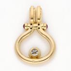 Pendentif - 18 carats Or jaune Diamant (Naturelle) - Robijn