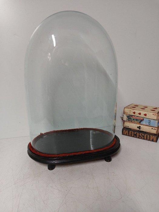 Stolp - Hout, Glas - 1960-1970 - ovale glazen stolp, Antiquités & Art, Curiosités & Brocante