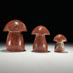 Geen minimumprijs - Prachtige set van 3 Rode Jaspis, Antiek en Kunst