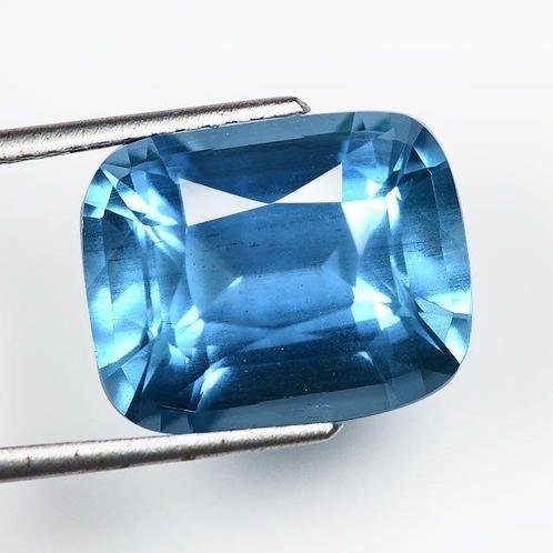 Blauw Aquamarijn  - 12.61 ct - GIA, Bijoux, Sacs & Beauté, Pierres précieuses