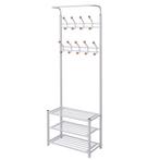 vidaXL Kledingrek met schoenenopberger 68x32x182,5 cm wit, Huis en Inrichting, Woonaccessoires | Kapstokken, Verzenden, Nieuw