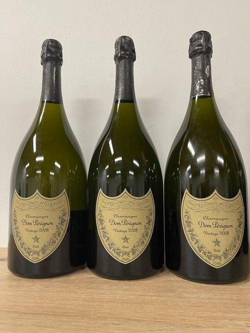 2008 Dom Pérignon - Champagne Brut - 3 Magnums (1,5 l), Verzamelen, Wijnen
