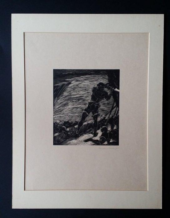 Edmund Schäfer (1880-1959) - Kampf auf der Dschunke,, Antiek en Kunst, Antiek | Overige Antiek