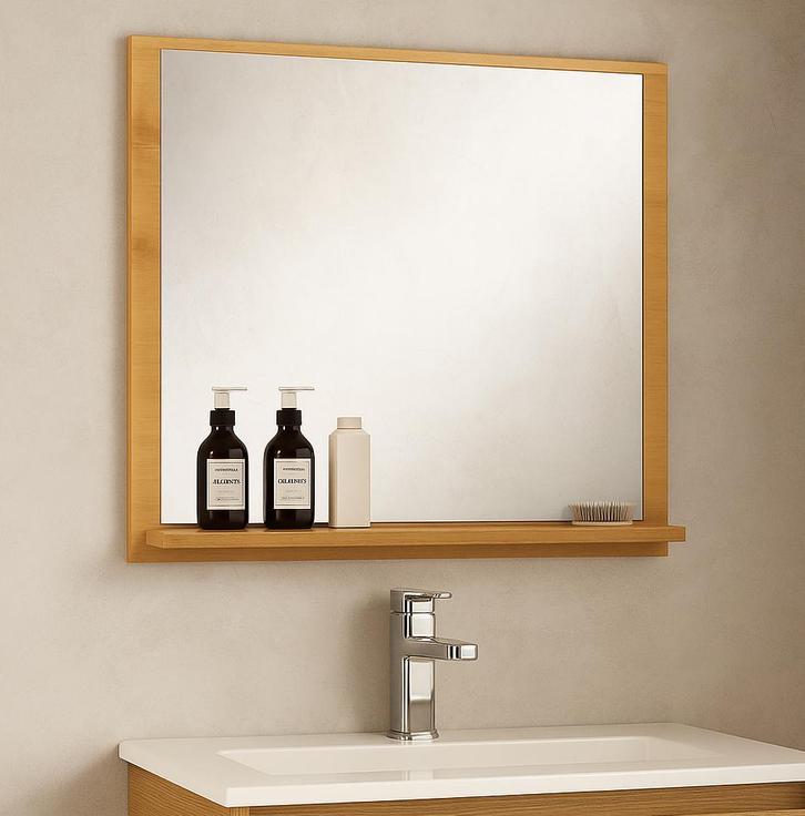 Badkamerspiegel Oliver 60 x 12 x 50 cm Eiken, Huis en Inrichting, Badkamer | Badkamermeubels, Nieuw, Verzenden