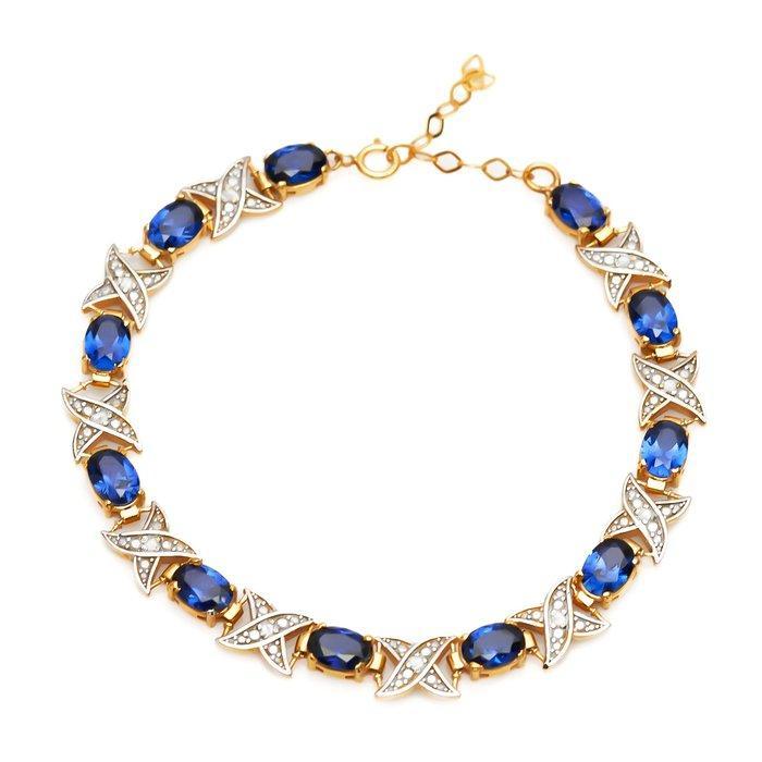Zonder Minimumprijs - Armband - 14 karaat Geel goud, Zilver, Handtassen en Accessoires, Armbanden