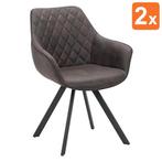 Stoelen | TITAN DIAMOND | Microvezel/Metaal | Brown |, Verzenden, Nieuw in verpakking